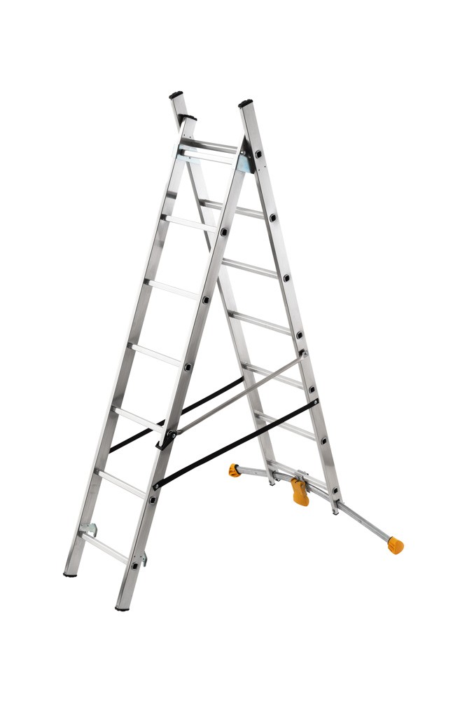 Échelle transformable double avec réglage au pied